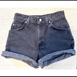 Levi’s 950 Orange Tab Black Denim High Waist Shorts 27” Amazing Fit